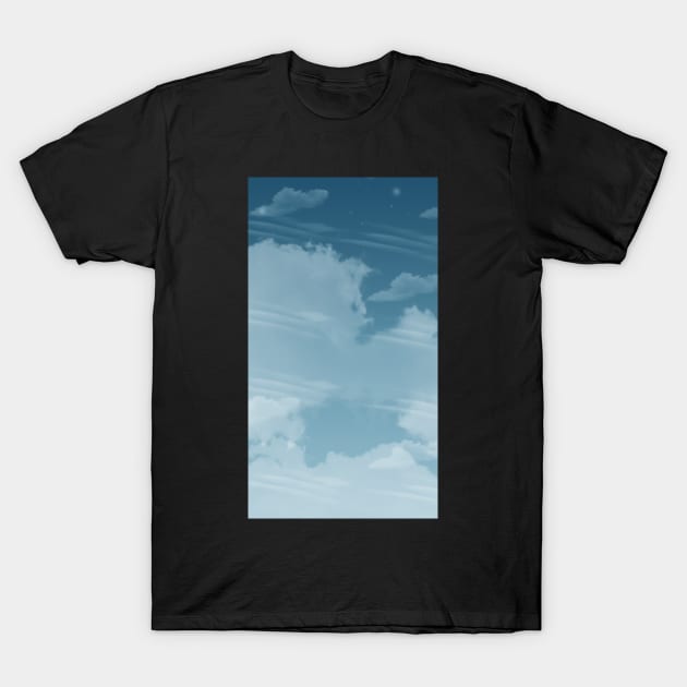 Blue Cloudy Sky T-Shirt by Blackmoonrose13